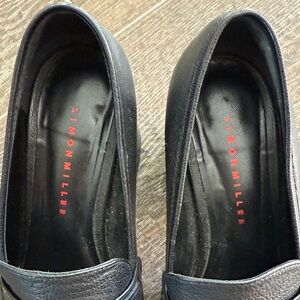 Simon Miller Black Leather Heeled Hustler Loafers